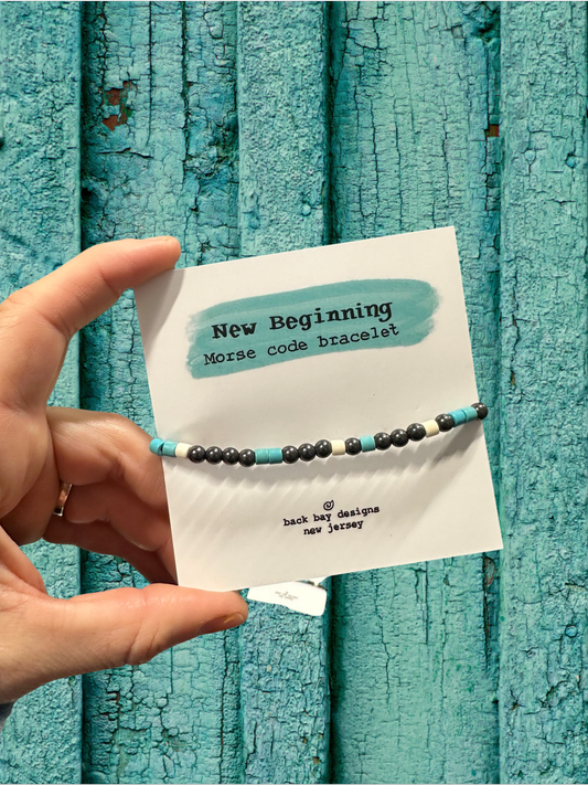 New beginnings Morse code bracelet