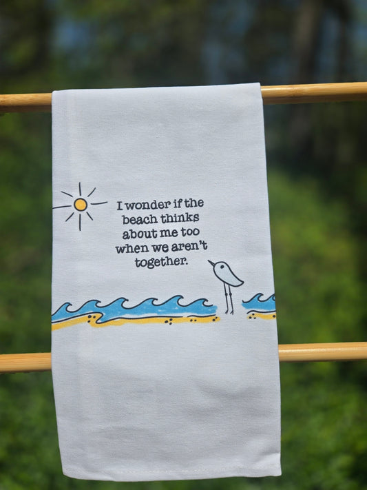 Wonder beach tea towel