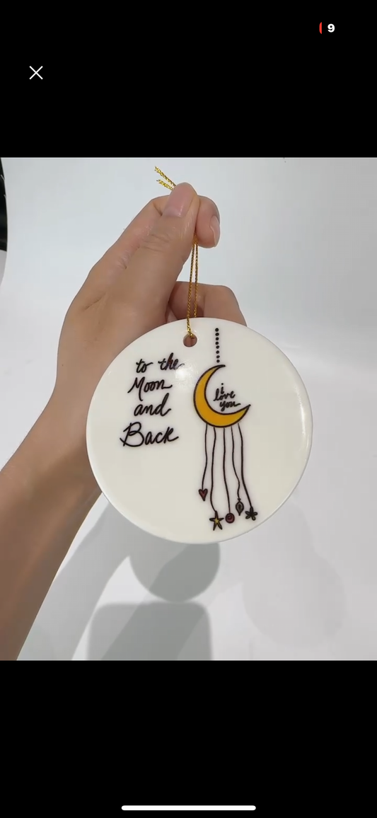 Moon and Back Ornament