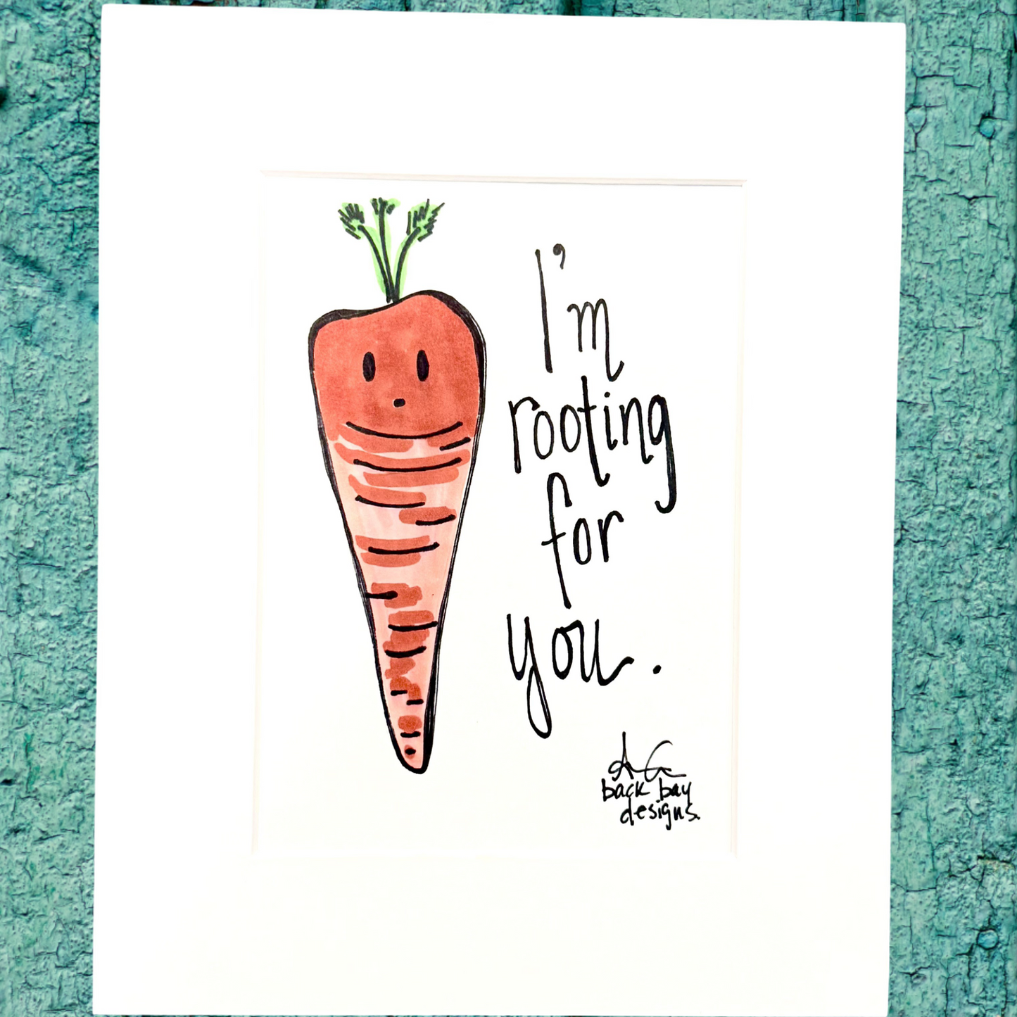 I'm Rooting for You Carrot 8x10 Matted Print 