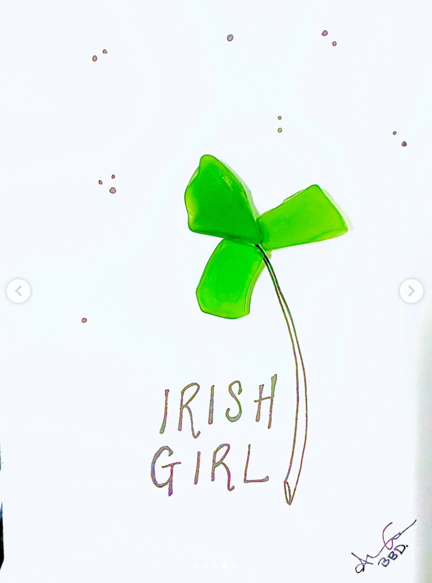 Irish Girl 5x7 sea glass art 