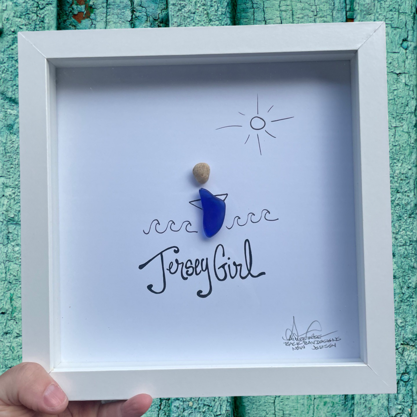 Jersey Girl Sea glass art 