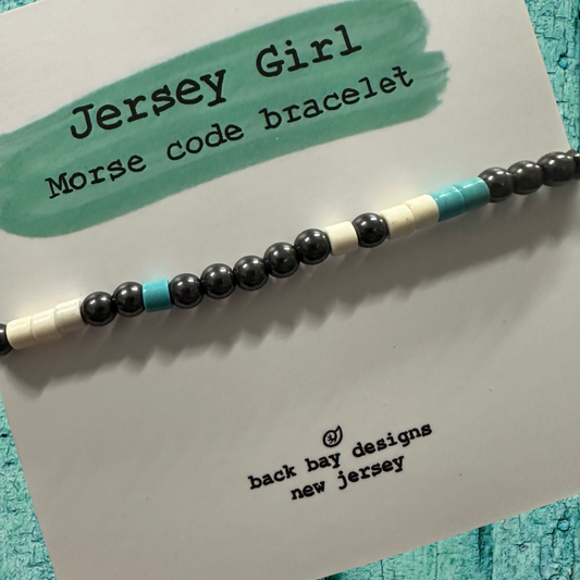 Jersey Girl morse code bracelet