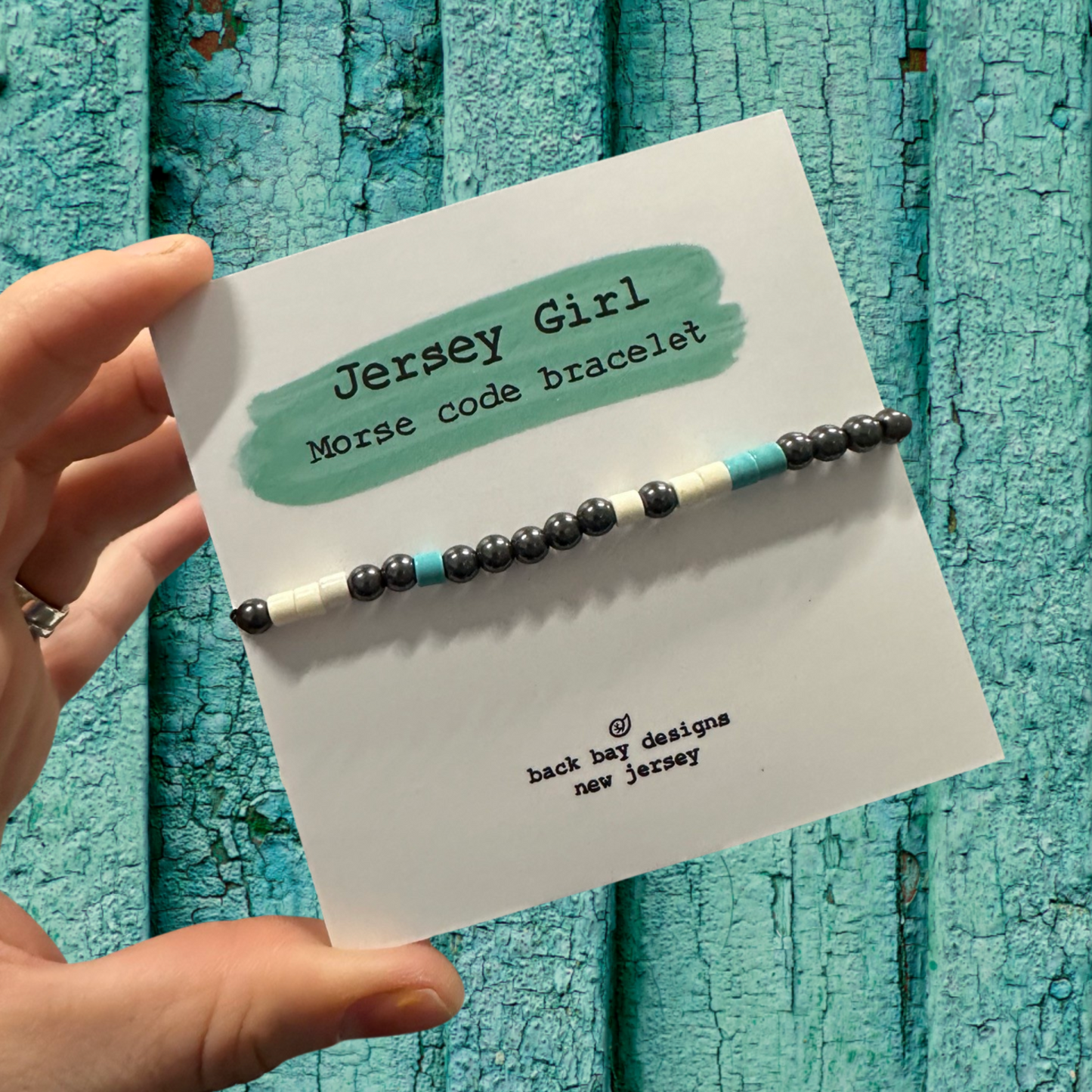 Jersey Girl morse code bracelet