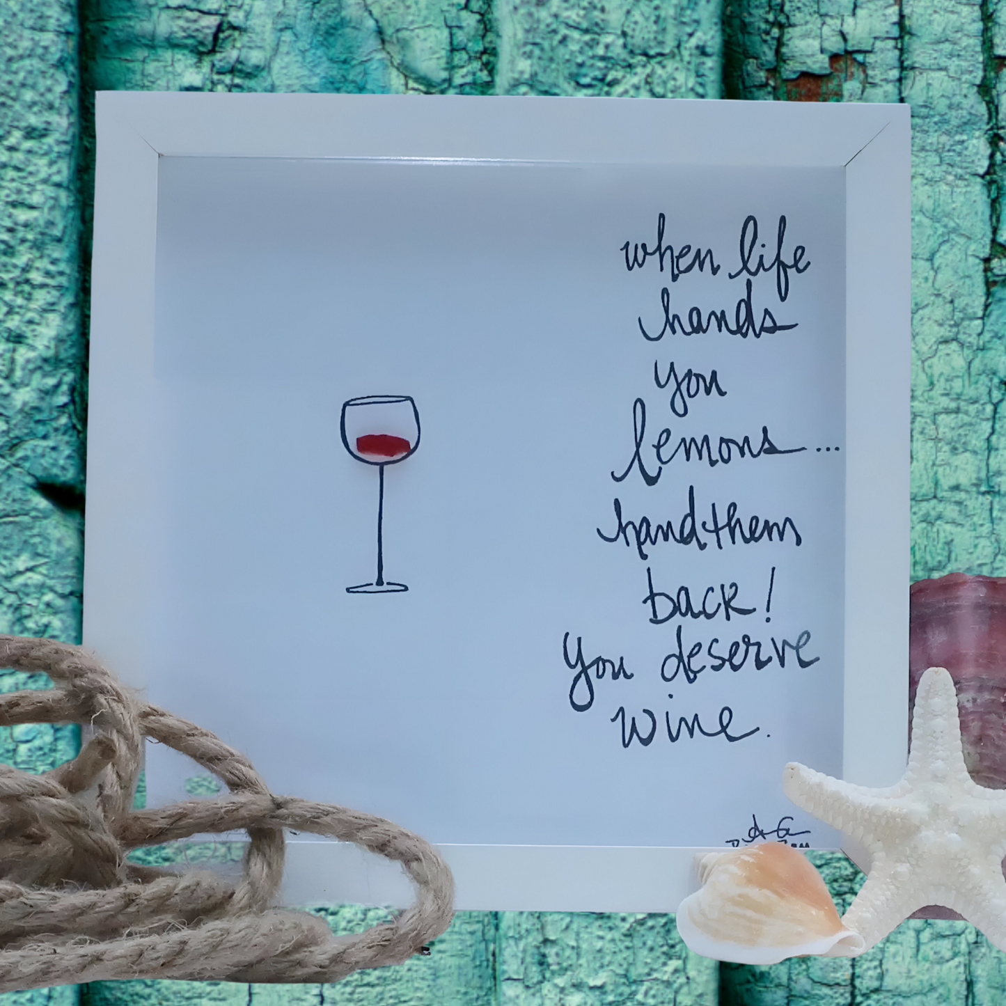 Lemon Wine 8 in Sea glass art by BBD