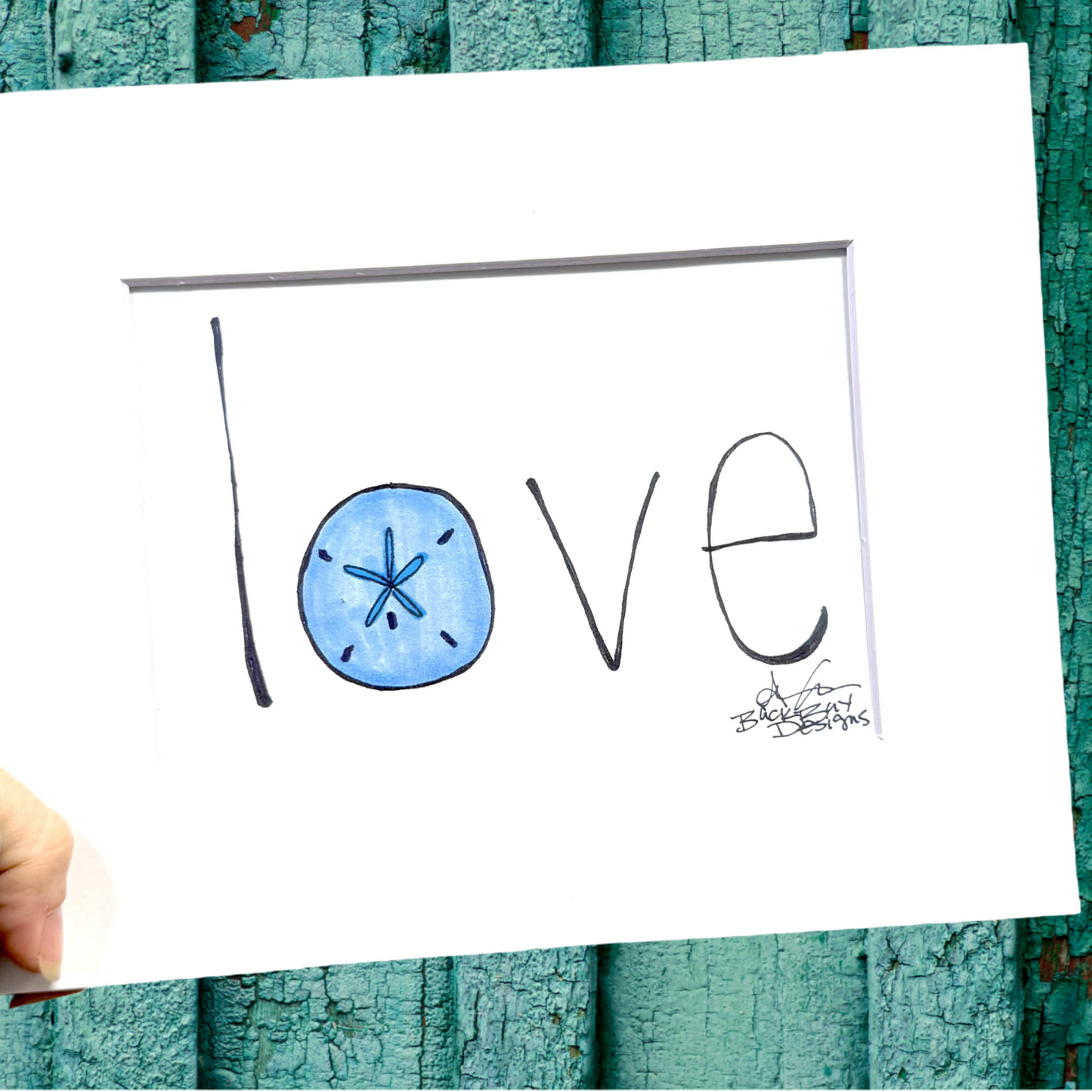 Love Sand Dollar as O  8x10 matted print 