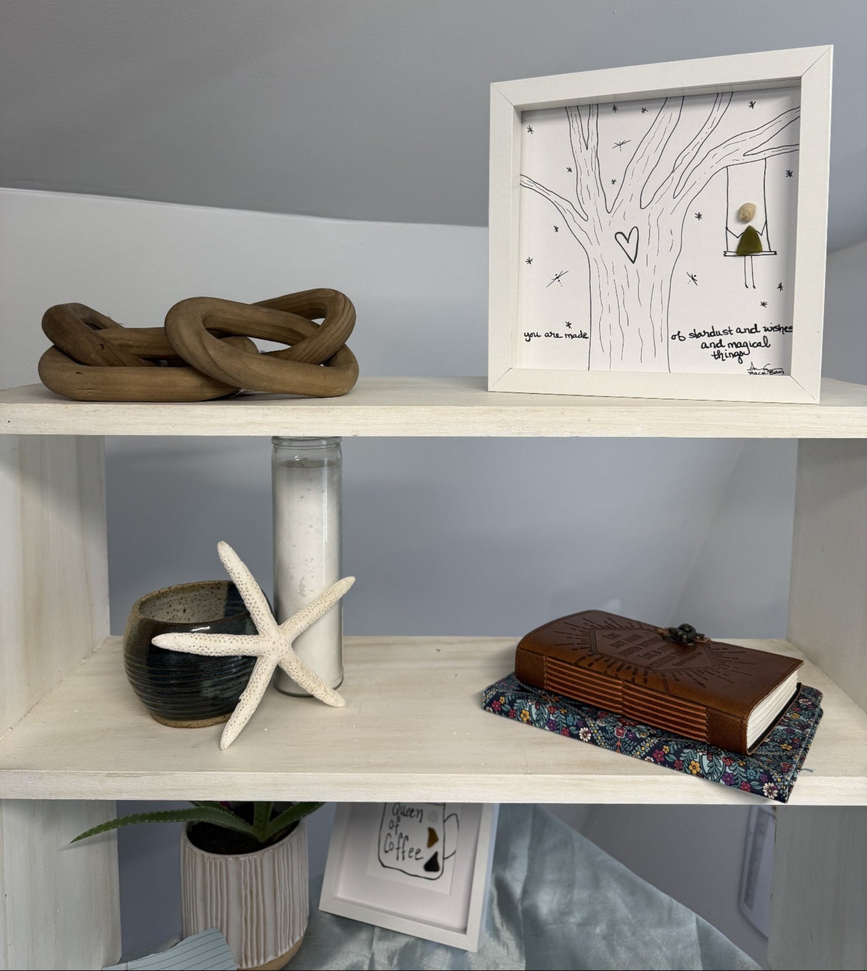 Magical Things Swing 8in sea glass art on shelf