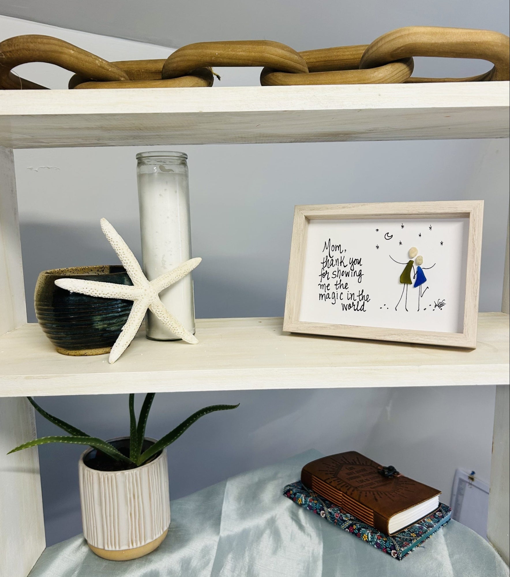 Mom Magic SLIM 5x7 Whitewash 3 tier shelf 