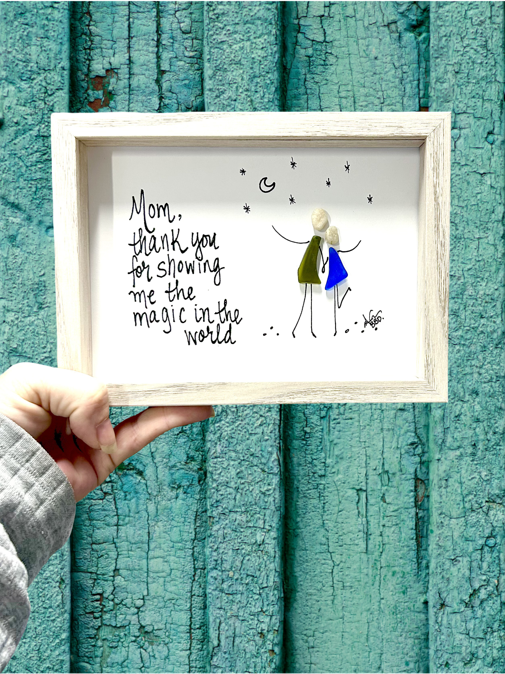 Mom Magic SLIM 5x7 Whitewash Frame 