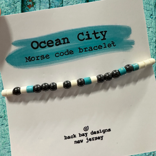 Ocean city morse code bracelet 