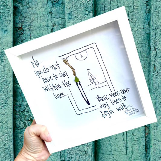 Paint By Numbers sea glass paintbrush  - "No...you do not have to stay within the lines. There were never any lines to begin with"