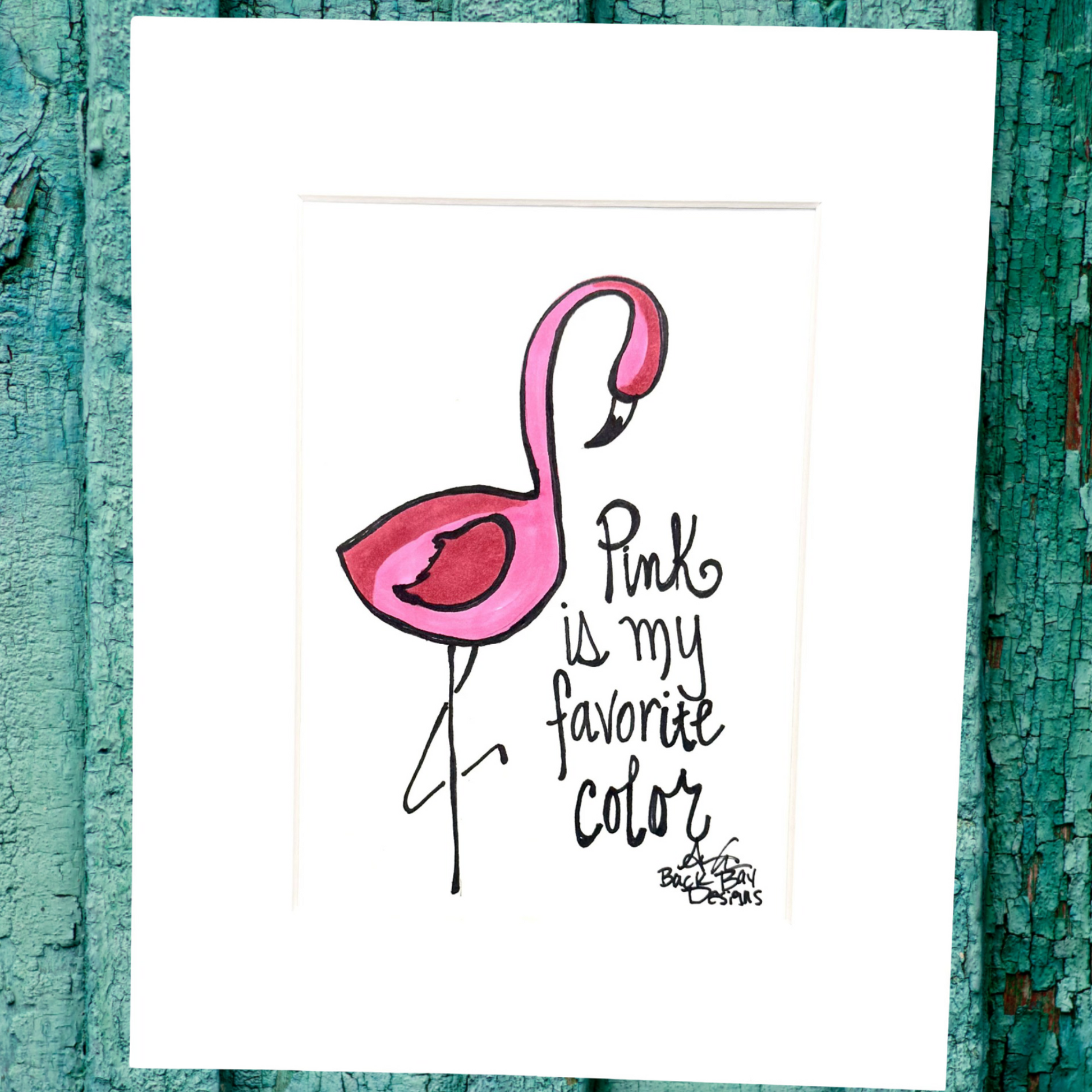 Pink is My Favorite Color Flamingo 8x10 print 