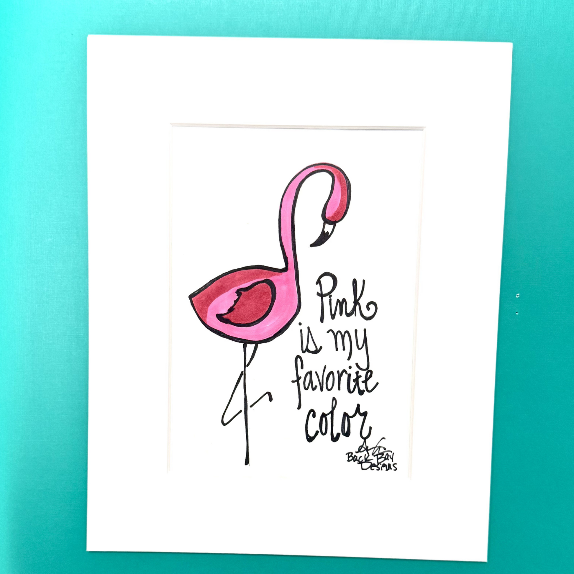 Pink is My Favorite Color Flamingo 8x10 print 
