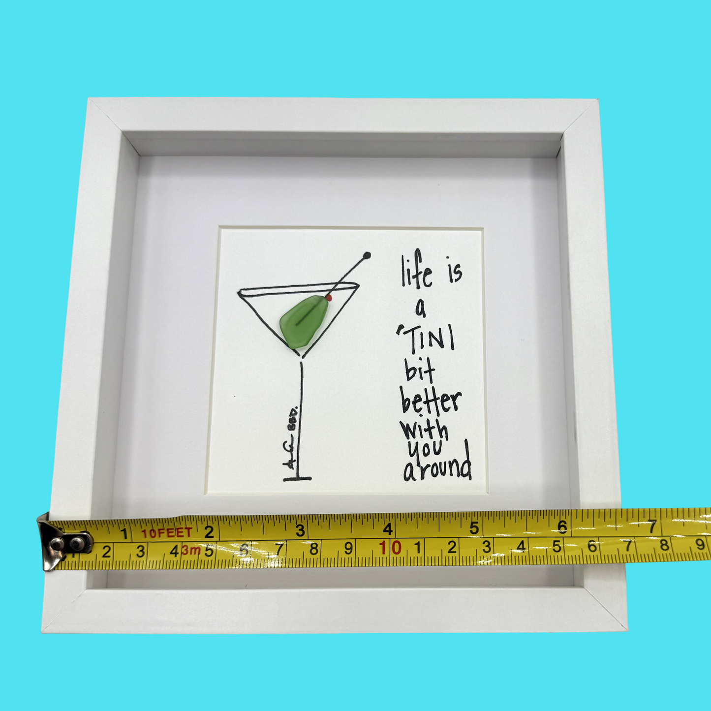 Sunshine Soul MINI (with color) - Sea Glass Art, Gift for Her, 6x6 Framed