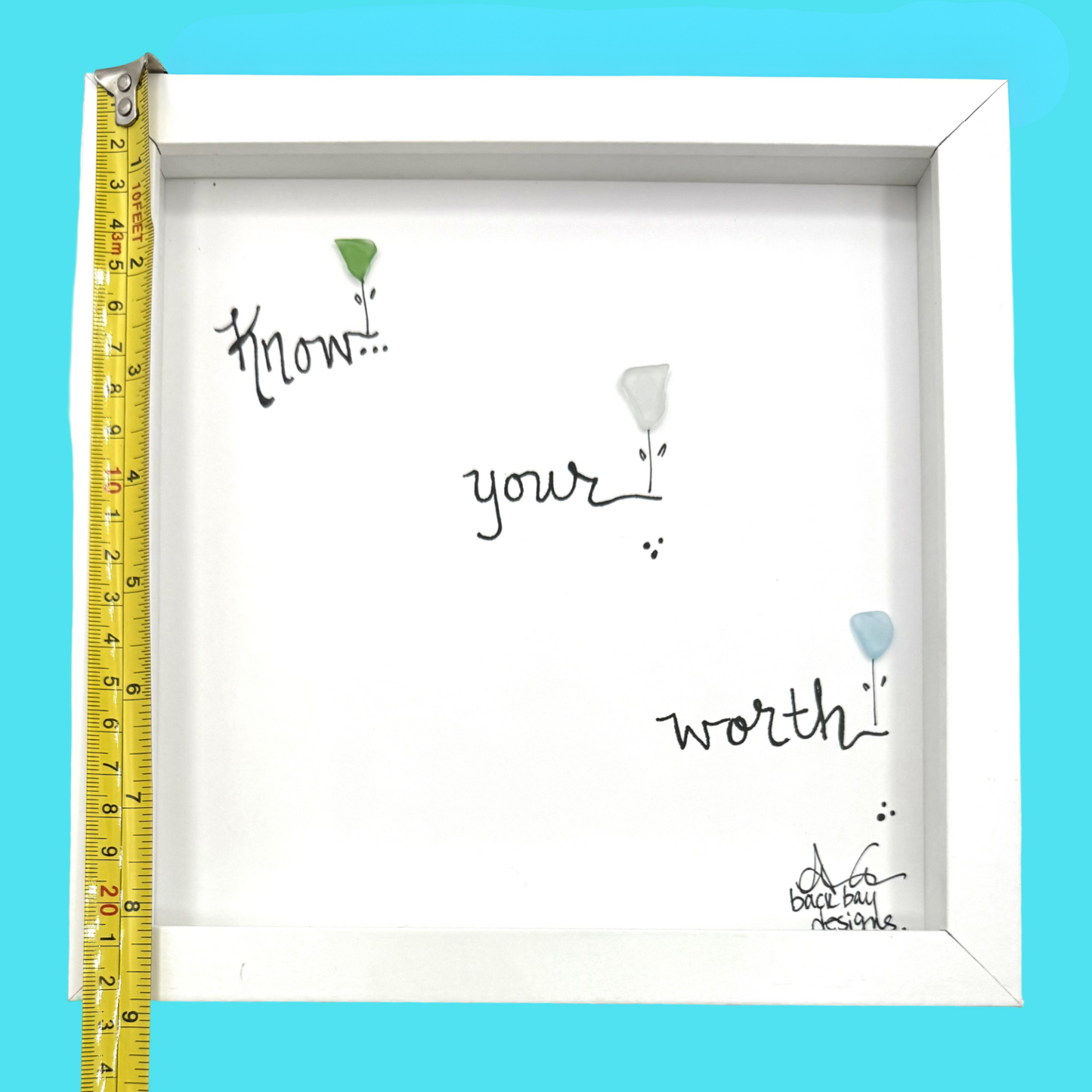 Ruler 8 in vertical teal straightened