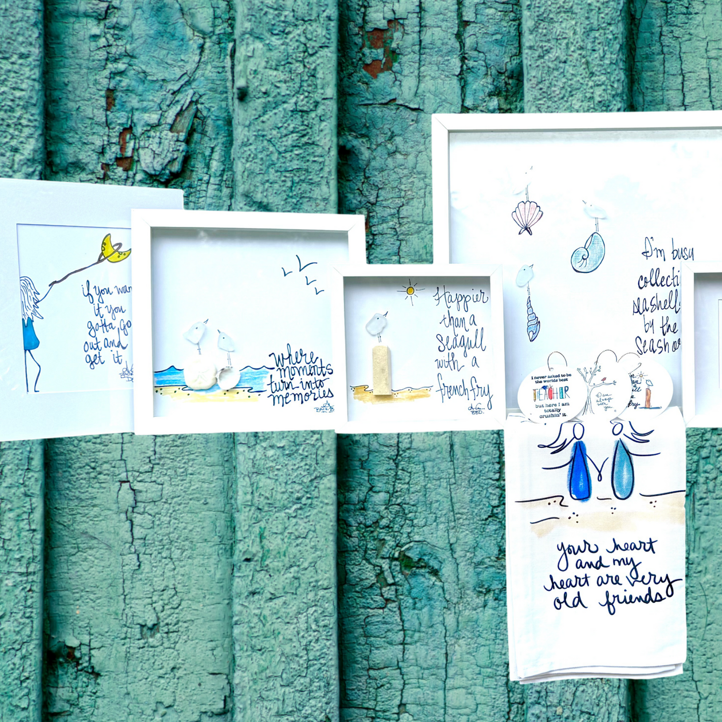 Square 1 Assorted Sea Glass Art 