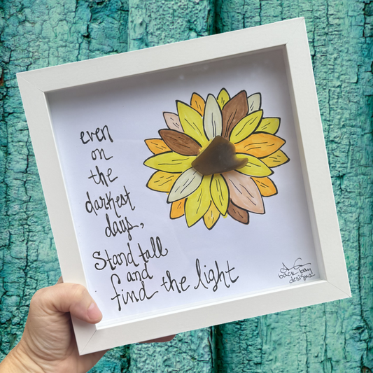 Stall Tall and Find the Light Sunflower Colorful 8 inch sea glass