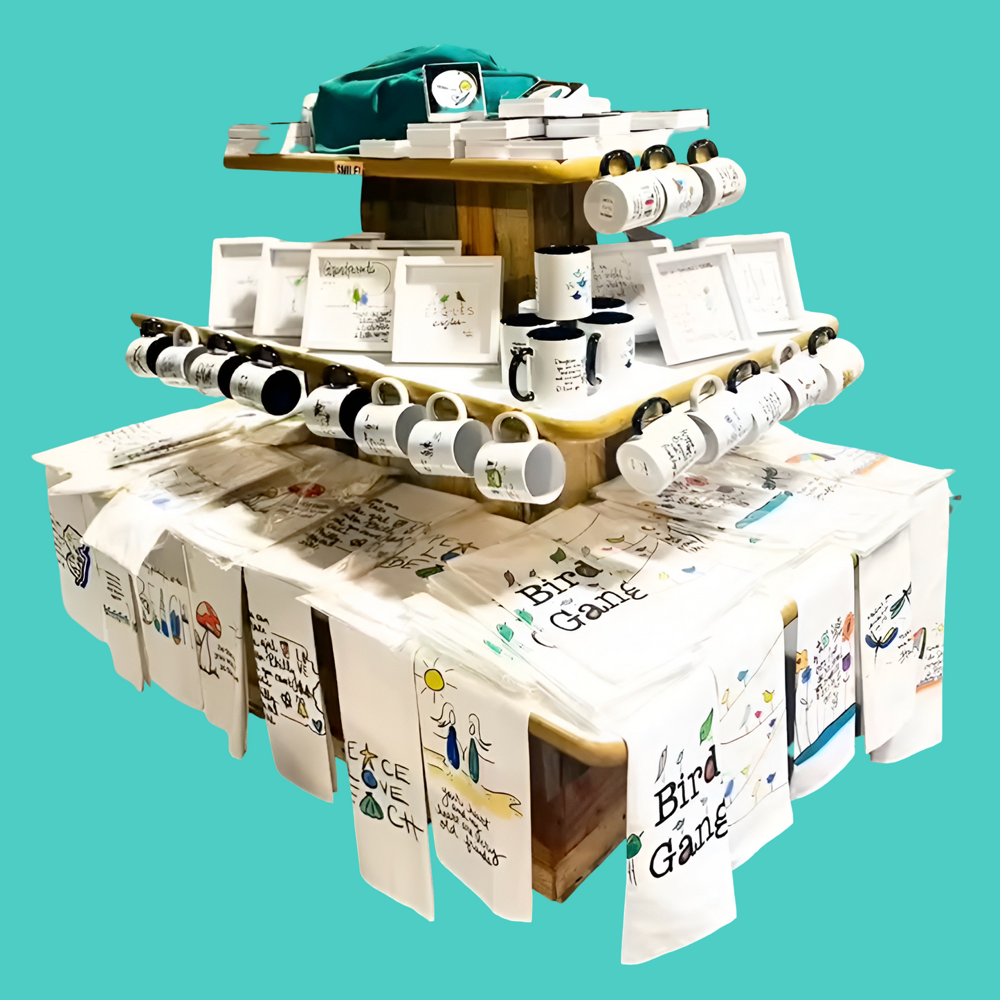 Tea Towel Display on TEAL 