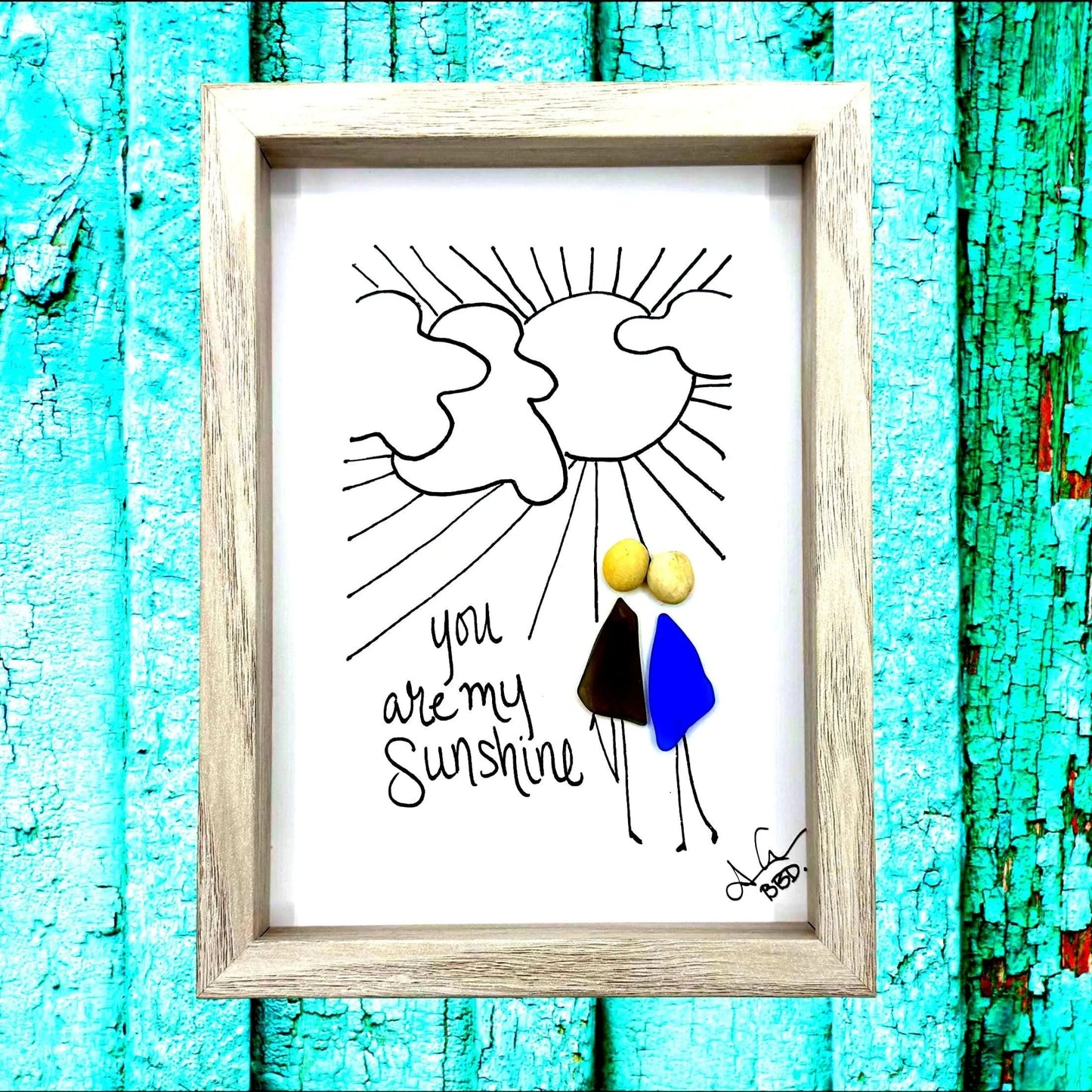You are My Sunshine 5x7 whitewash bright square
