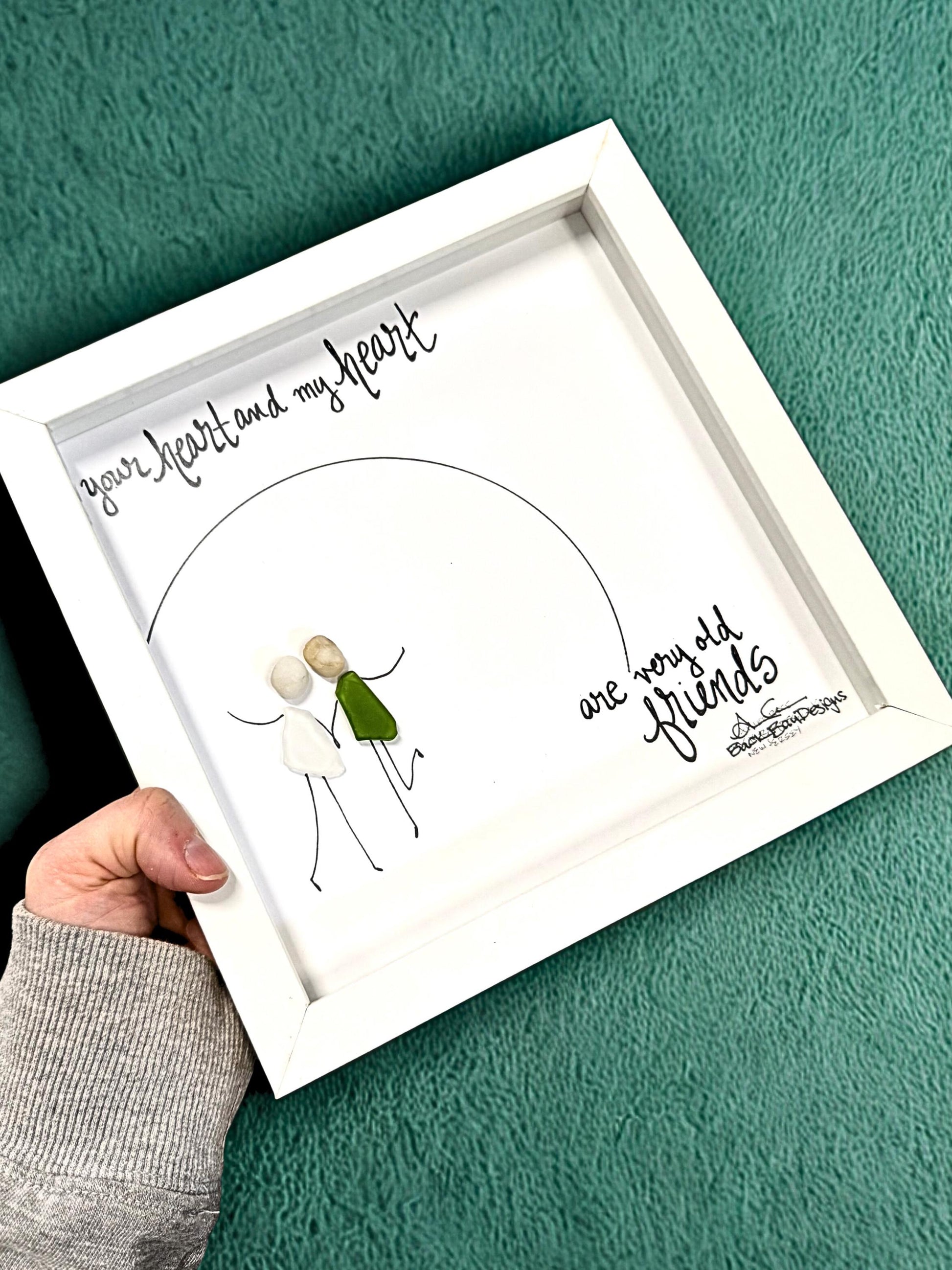 Old Friends - Friendship Original Sea Glass Art by BBD