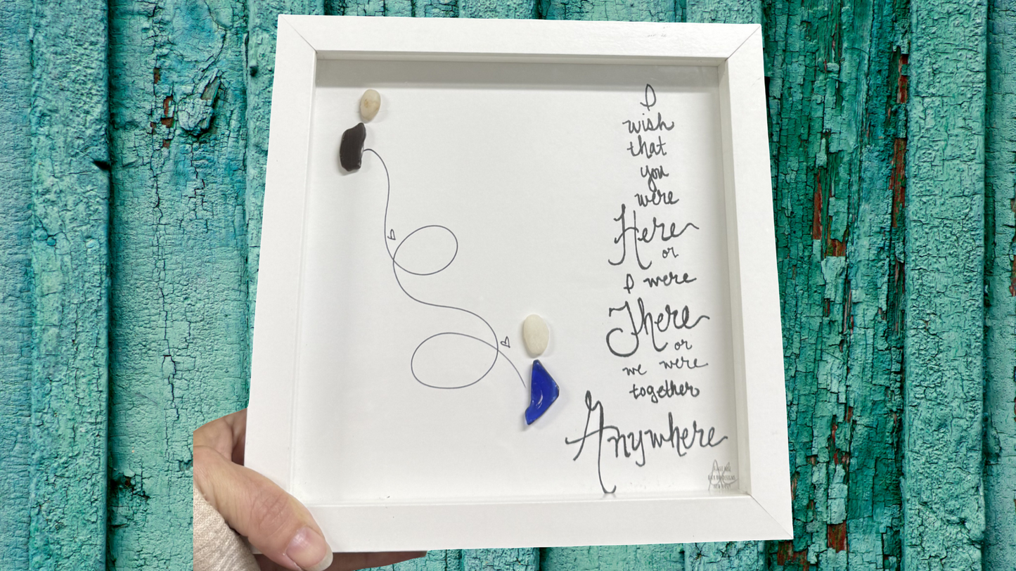 anywhere together 8inch sea glass art wide