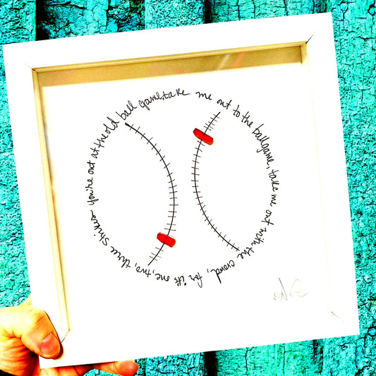 baseball 8 in sea glass art