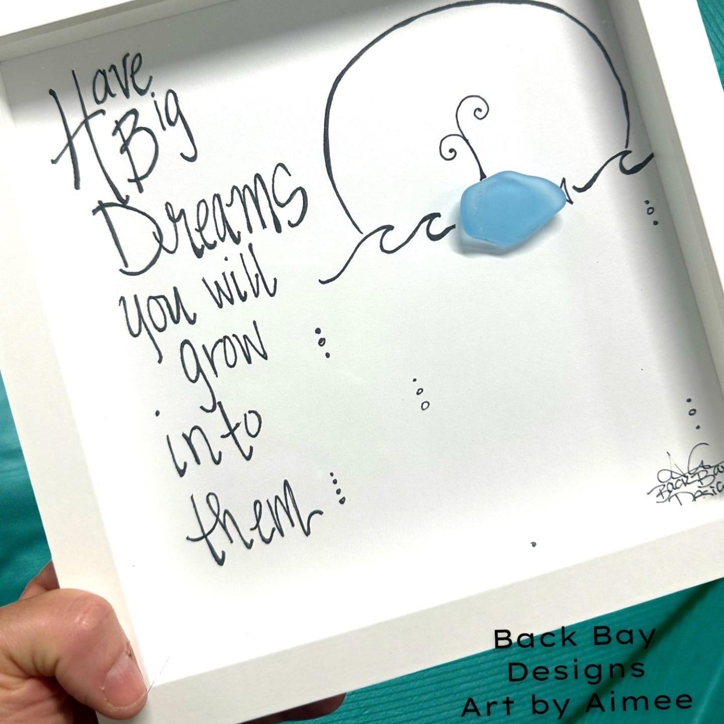 big dreams whale 8in sea glass art 2
