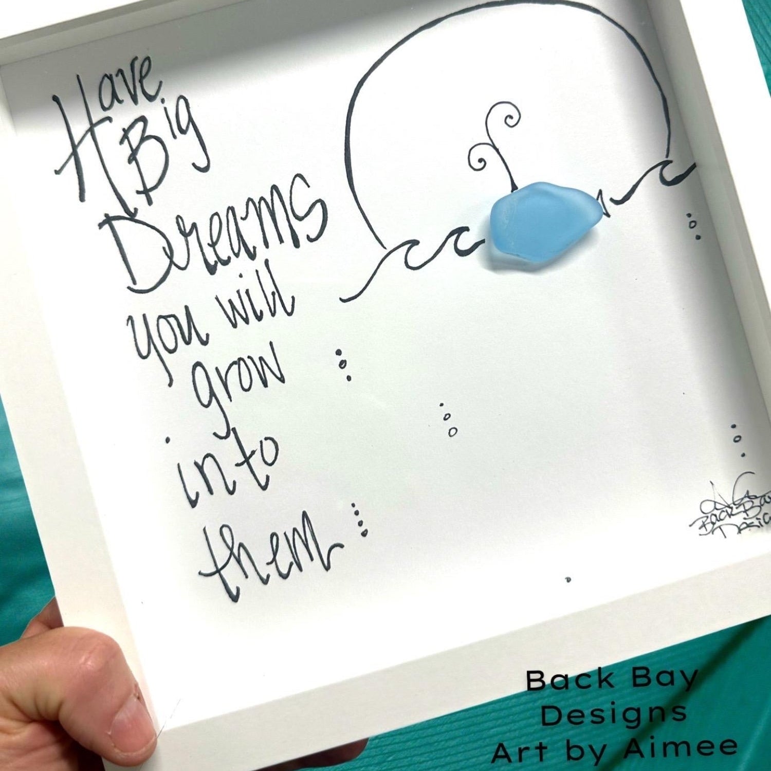 big dreams whale 8in sea glass art 2