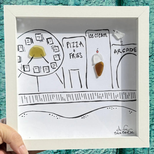 boardwalk stroll 8 inch sea glass art by BBD