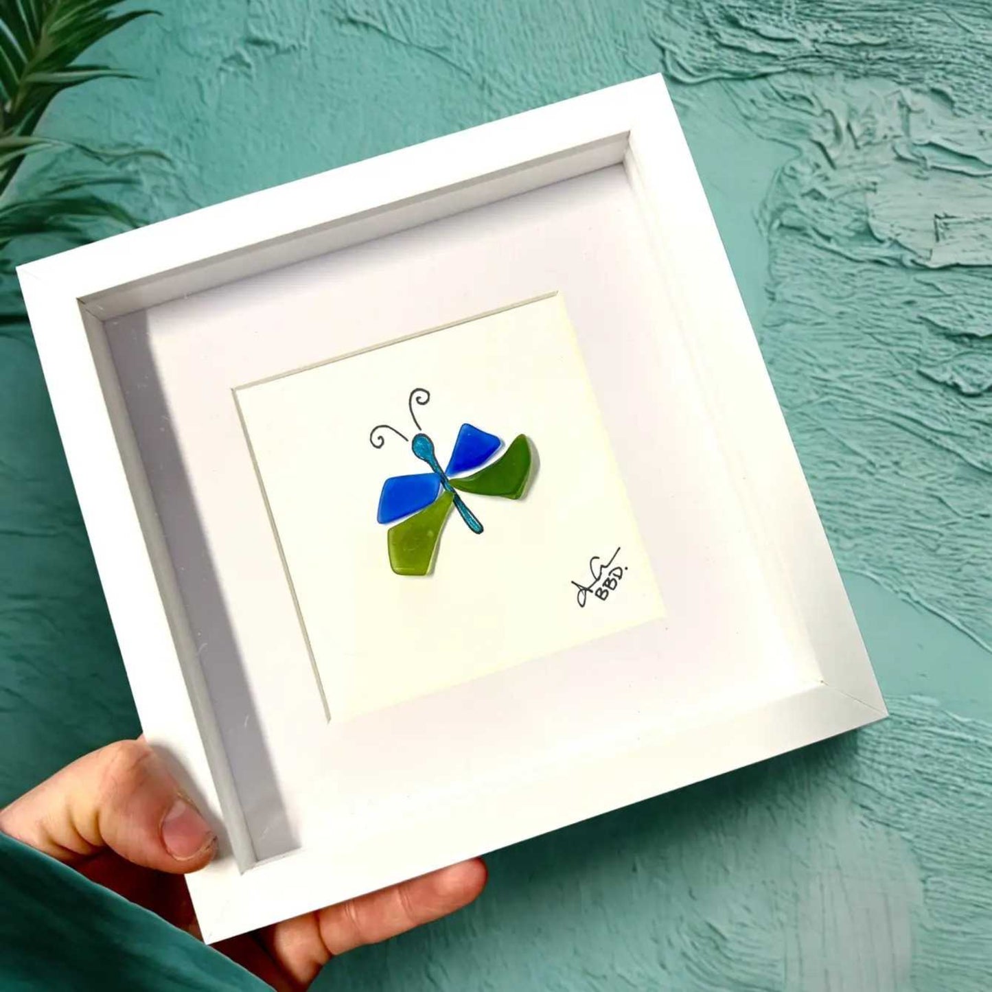 butterfly MINI 6in sea glass art 