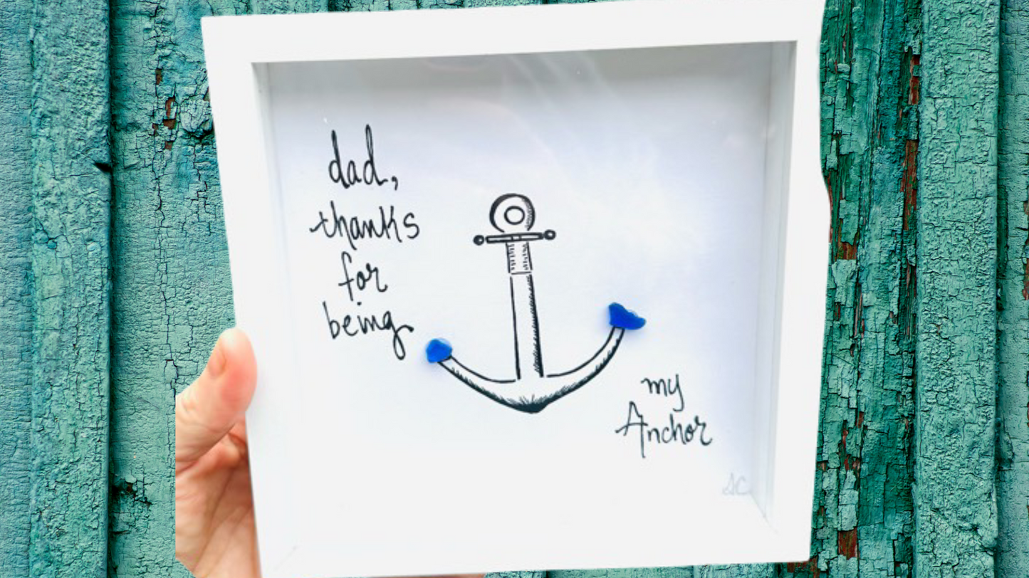 dad anchor 6in mini sea glass art wide 