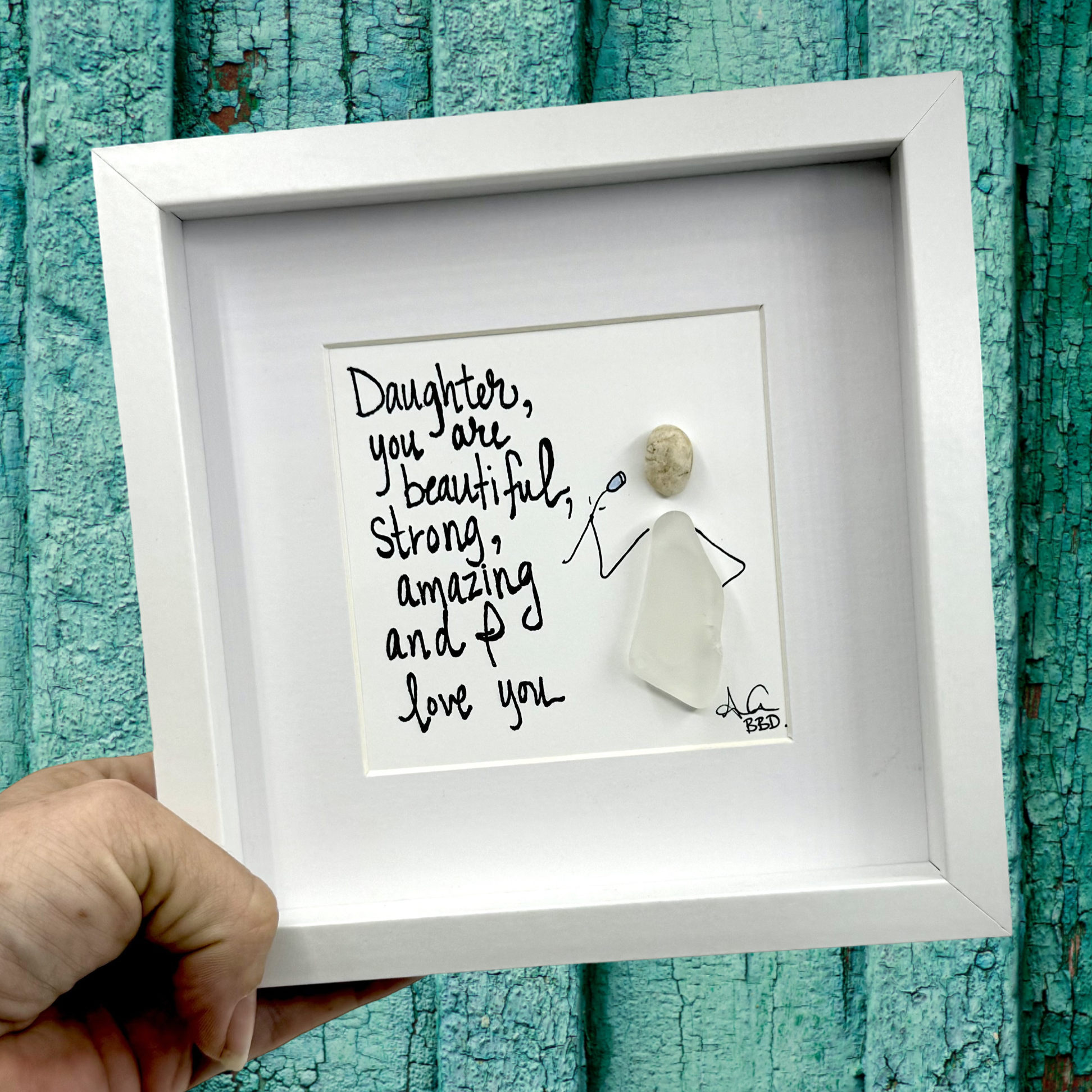 daughter I love you 6in MINI on teal close 