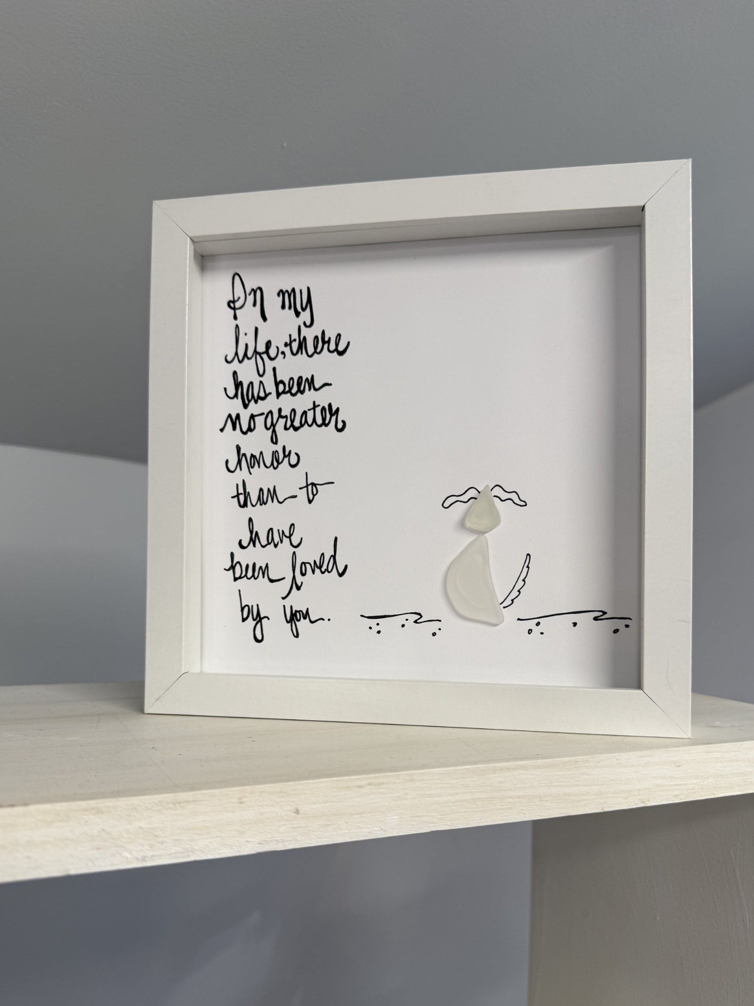 dog honor 8in white one shelf