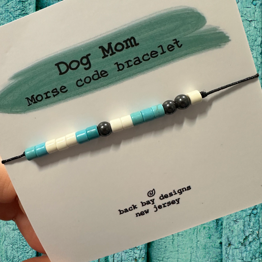 dog mom  morse code bracelet