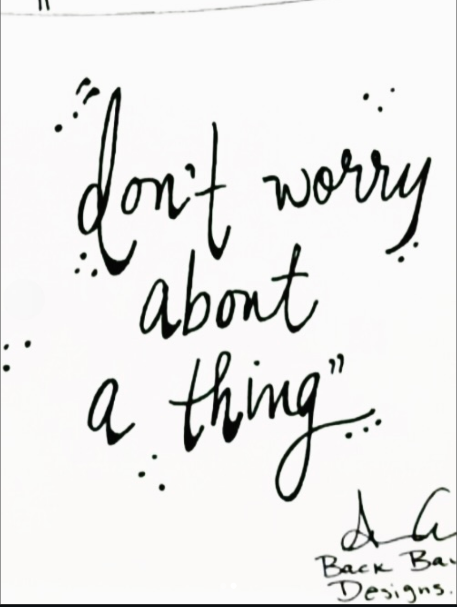 Don't Worry About A Thing - Sea Glass Art, Uplifting Meditation, Island Vibes Decor, 8x8 framed (Copy)