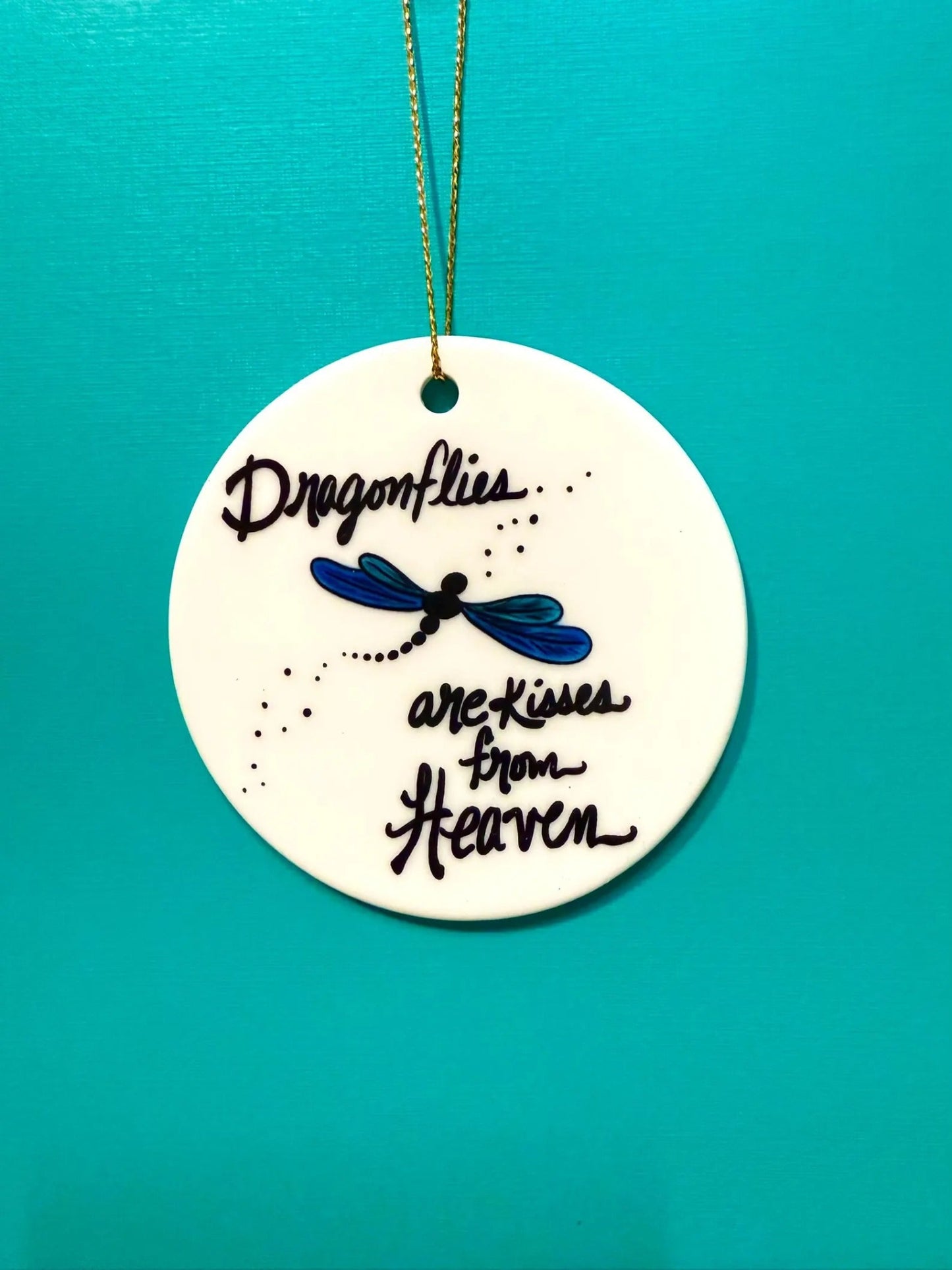dragonfly heaven 3in ceramic ornament 