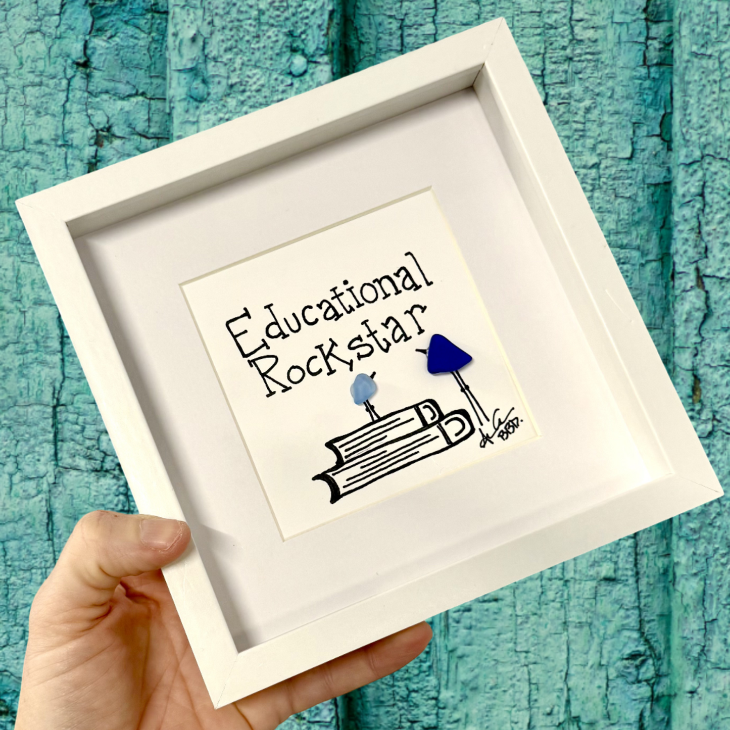 educational rockstar MINI 6in sea glass art