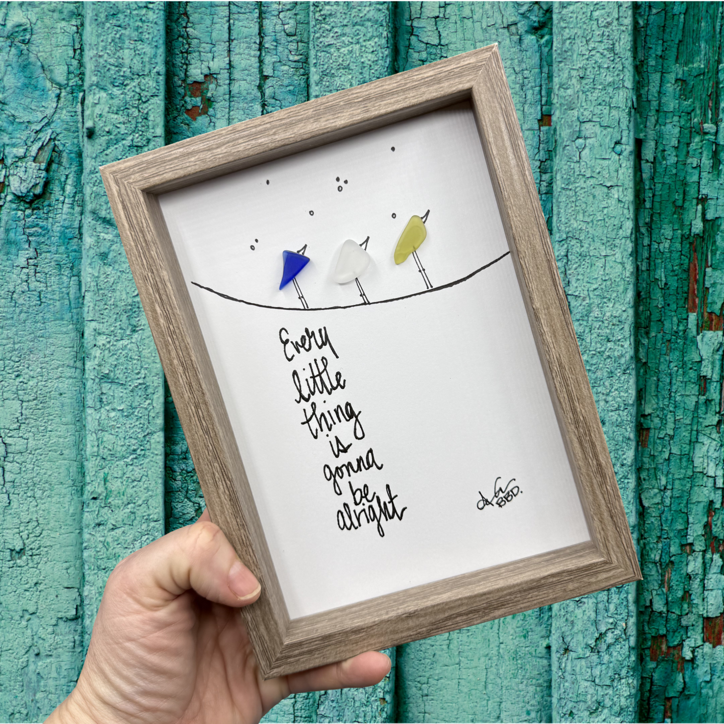 every little thing 5x7 driftwood handheld diagonal 