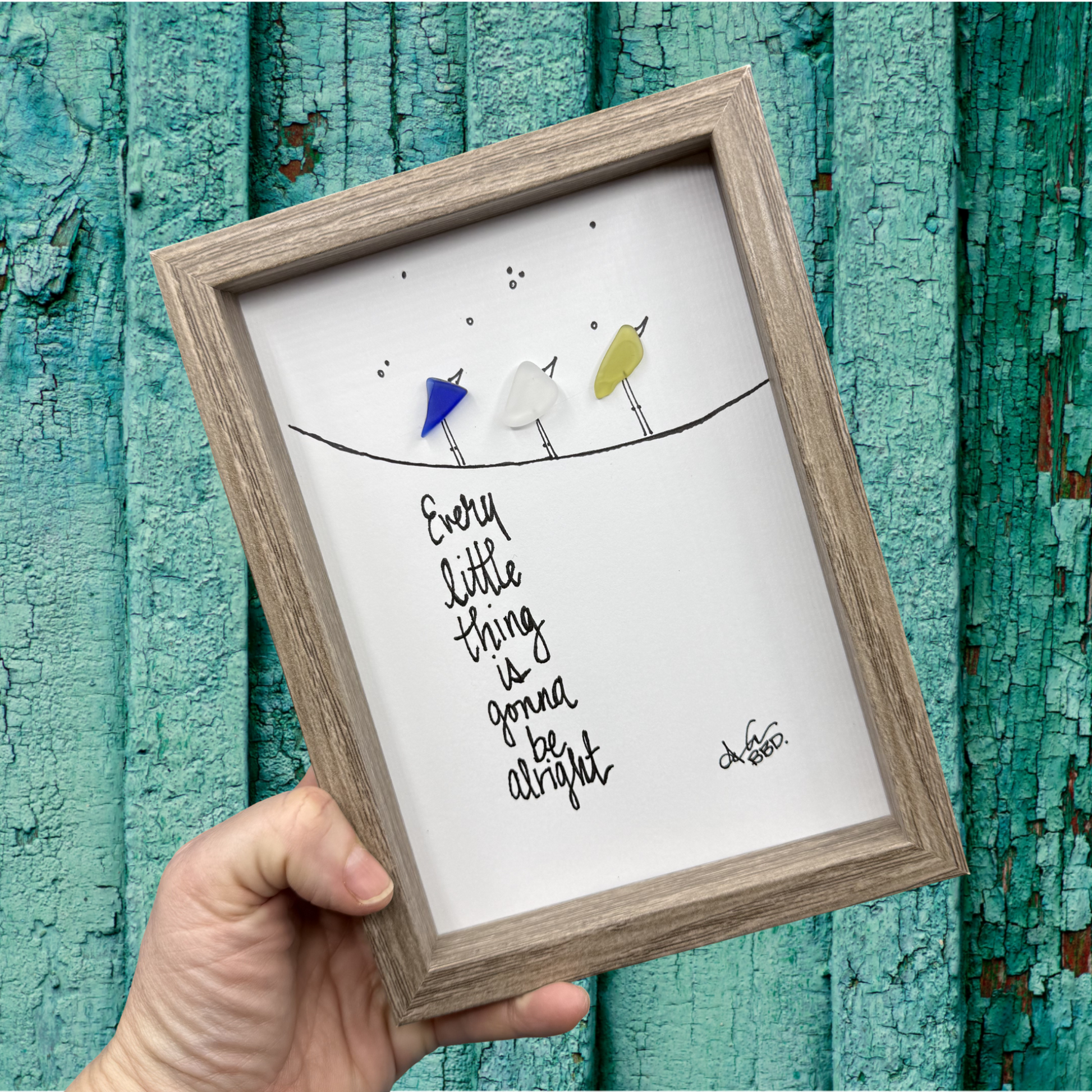 every little thing 5x7 driftwood handheld diagonal 