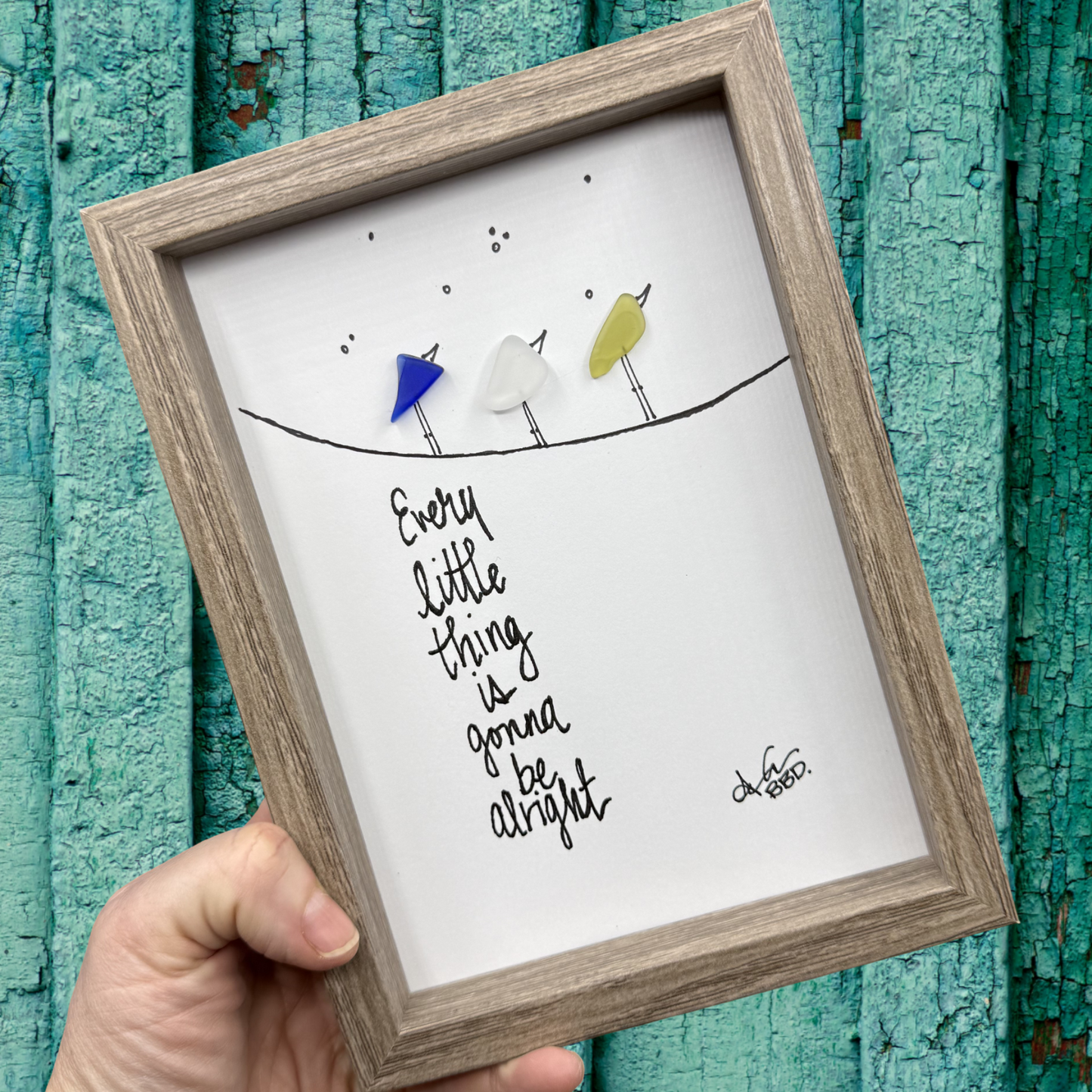 every little thing 5x7 driftwood handheld diagonal close 