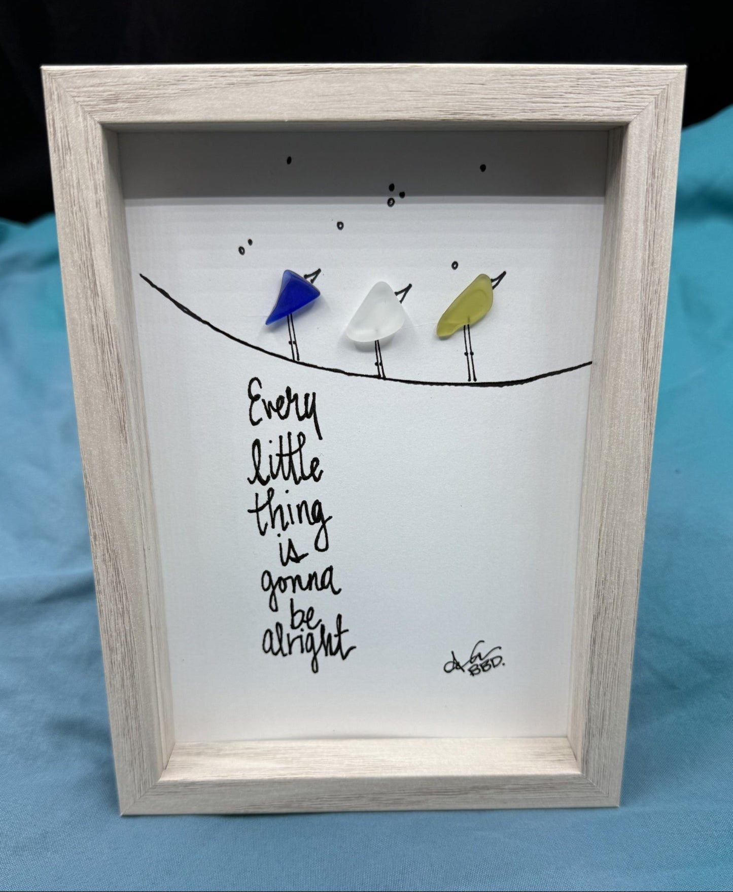 every little thing 5x7 whitewash standing up with shadow 