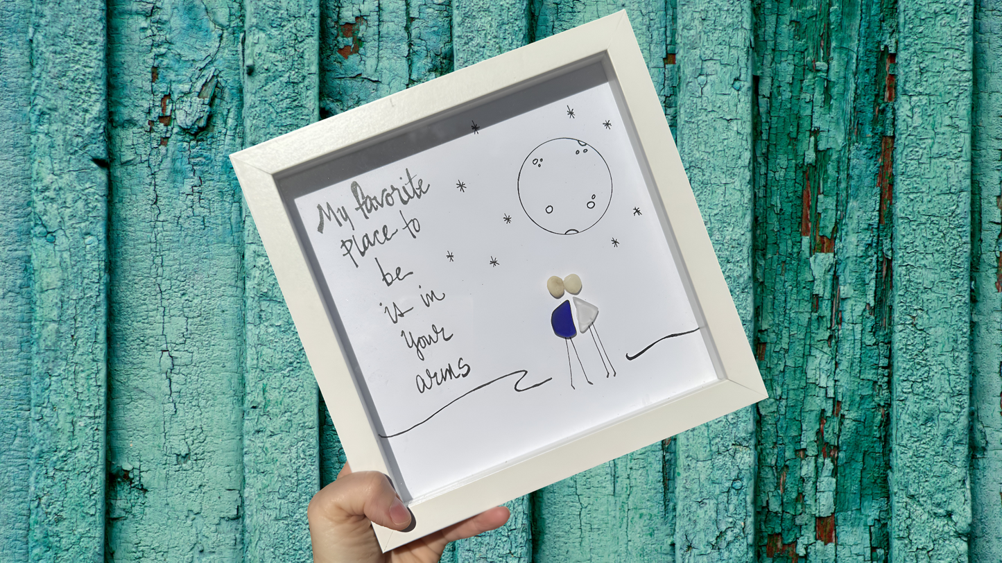 favorite place is in your arms 8inch sea glass art wide 