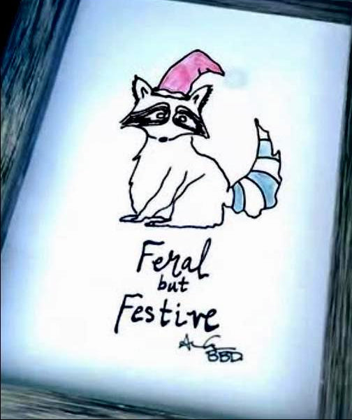 feral_but_festive_grey_contrasted 5x7 