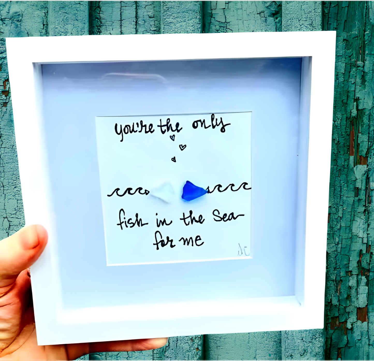 fish in the sea 6in MINI sea glass art upscale bright 