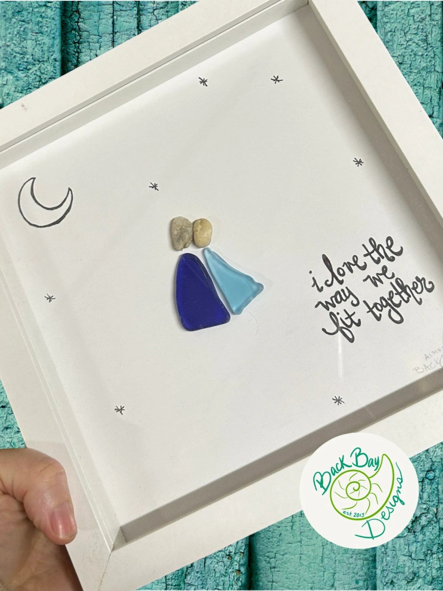 I Love The Way We Fit Together - Romance Sea Glass Art - Original Design by BBD
