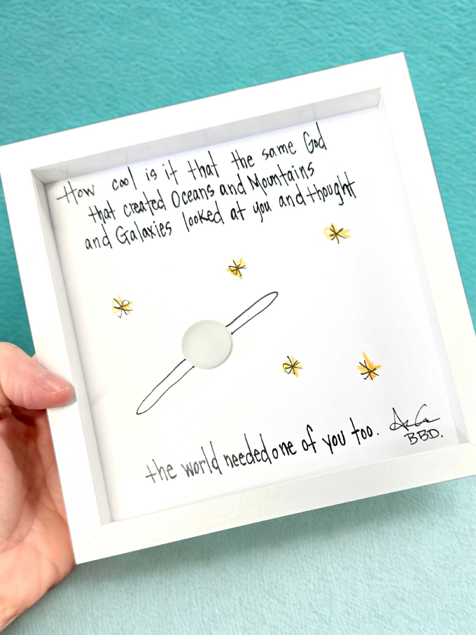 galaxies MINI 6in sea glass art also