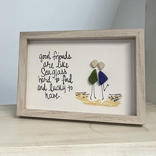 good friends like seaglass 5x7 white wash zoom in square