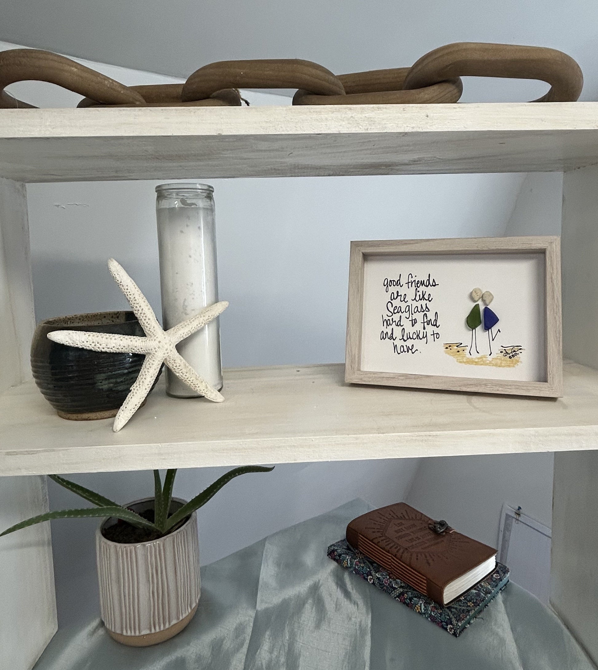 goof friend like seaglass 5x7 white wash 3 tier shelf