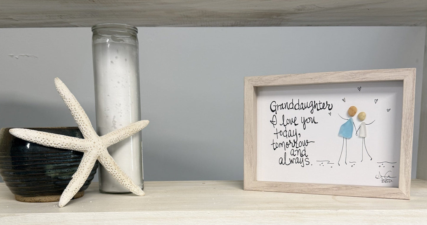 granddaughter love 5x7 whitewash one shelf 
