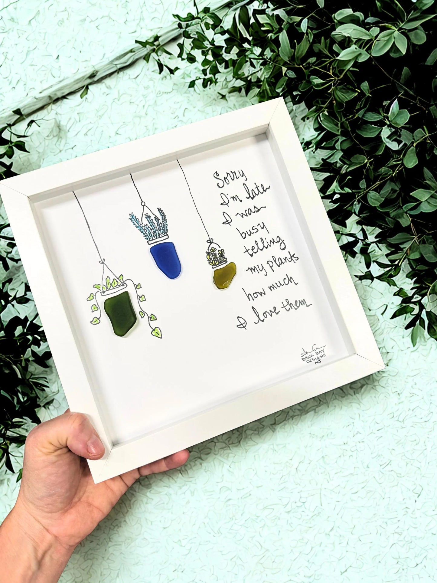 Love My Plants - Funny Sea Glass Art, Hanging Plants Lover Gift, Gardening Decor by BBD